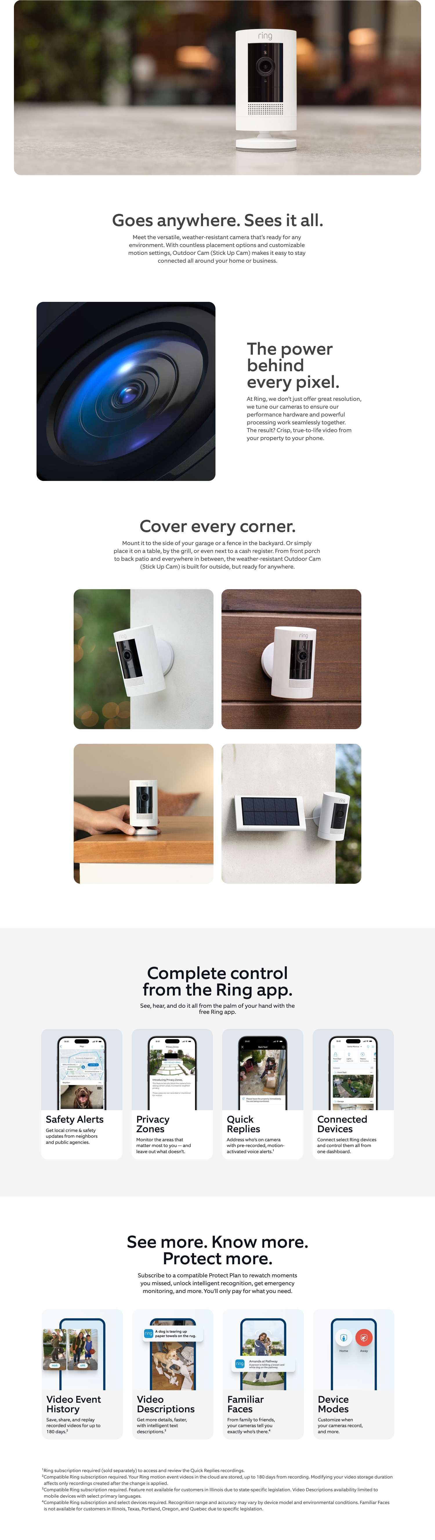 Ring Outdoor Cam (Stick Up Cam) Battery - Smart Security Camera